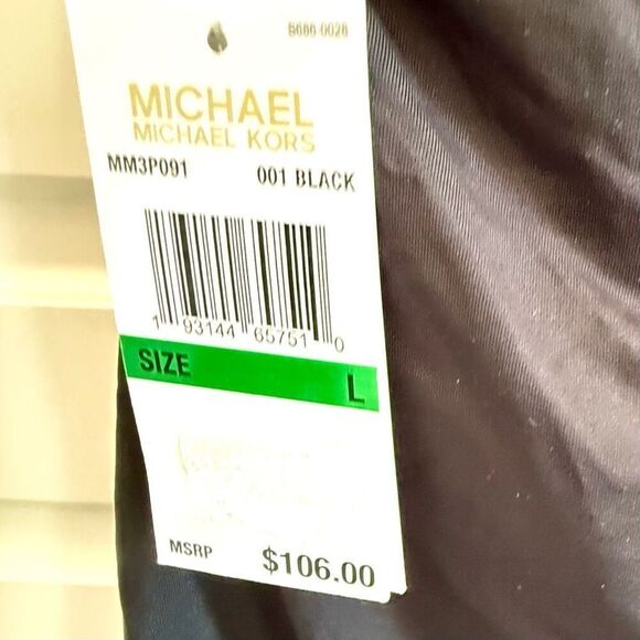 NWT Michael Kors asymmetrical black one shoulder chain bikini top  Size L - Picture 5 of 6